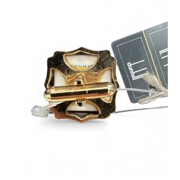 Vintage Dunhill London Viking Longship Cufflinks - Blue Enamel & Gold Tone - NWT - Picture 3 of 4